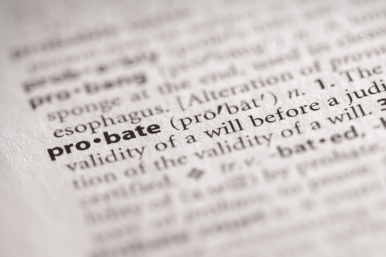 Image of the word probate in a dictionary