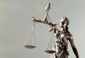 Image of the scales of justice held by Lady Justice