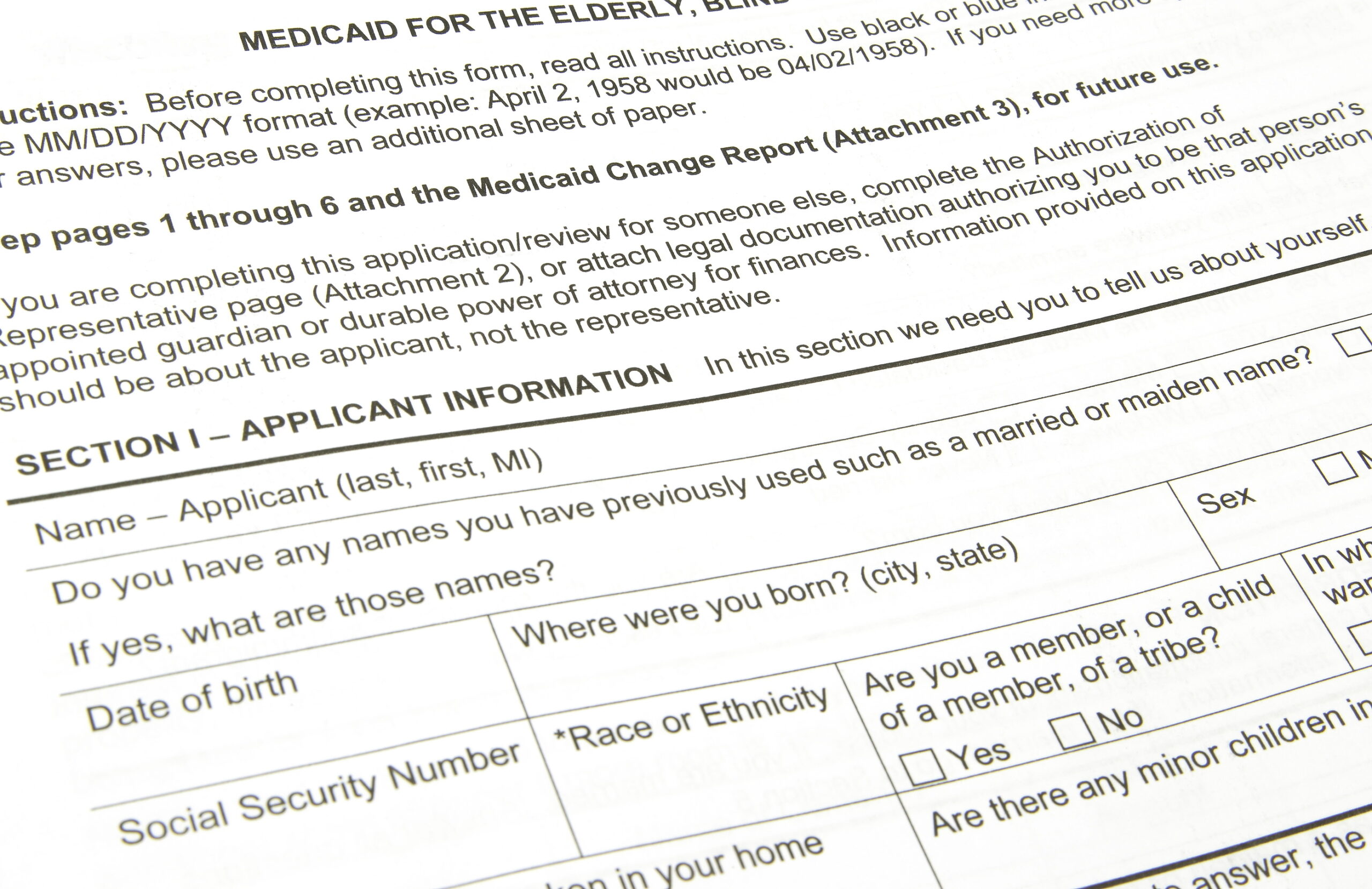 Image of a Medicaid document