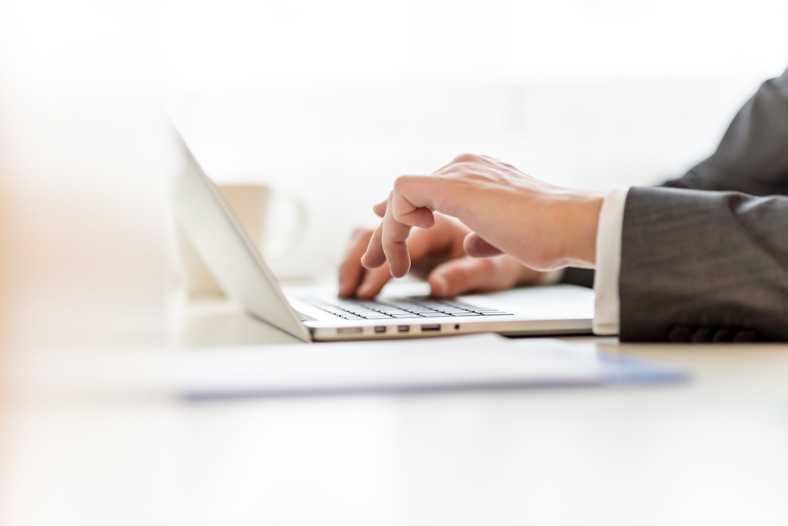 A person using a laptop